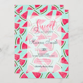 Waterverf Roze groene watermeloenen driehoeken (Voorkant / Achterkant)