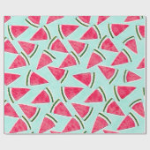 Waterverf Roze groene watermeloenen driehoeken Cadeaupapier (Vlak)