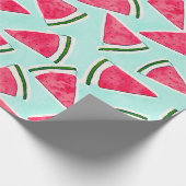 Waterverf Roze groene watermeloenen driehoeken Cadeaupapier (Hoek)