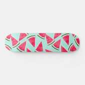 Waterverf Roze groene watermeloenen driehoeken Persoonlijk Skateboard (Horizontaal)