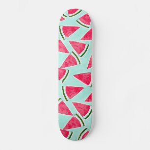 Waterverf Roze groene watermeloenen driehoeken Persoonlijk Skateboard