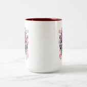 Waterverf roze, Halloween Tweekleurige Koffiemok (Center)