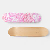 Waterverf Roze Hand geschilderd Tangle Bloempatroo Persoonlijk Skateboard (Horizontaal)