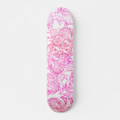 Waterverf Roze Hand geschilderd Tangle Bloempatroo Persoonlijk Skateboard (Voorkant)