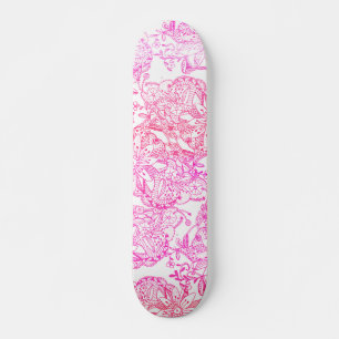 Waterverf Roze Hand geschilderd Tangle Bloempatroo Persoonlijk Skateboard