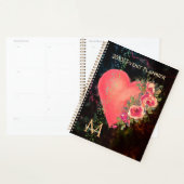 Waterverf Roze Hart Bloemen Evenement Planner (Display)