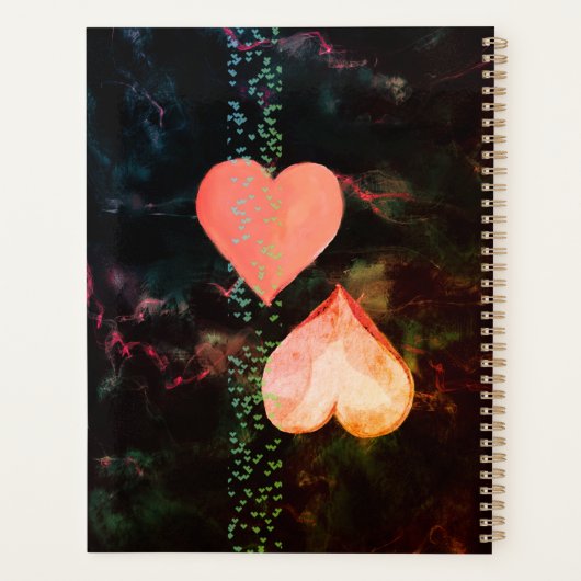 Waterverf Roze Hart Bloemen Evenement Planner (Achterkant)