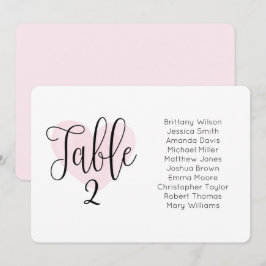 Waterverf roze hart. Blush bruiloft zitplaatsenkaa Kaart