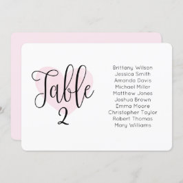 Waterverf roze hart. Blush bruiloft zitplaatskaart Kaart