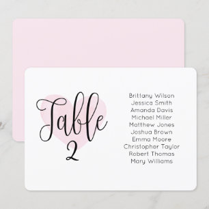 Waterverf roze hart. Blush bruiloft zitplaatskaart Kaart