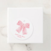 waterverf roze hart boog meisje baby shower bedankjes labels (In situ)