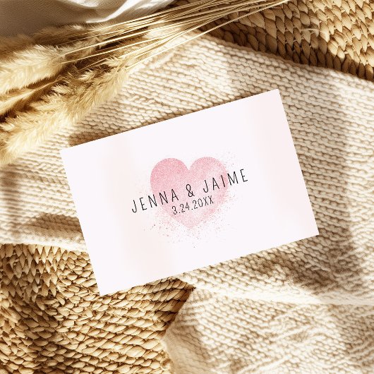 Waterverf Roze Hart Jubileum of bruiloft Kaart