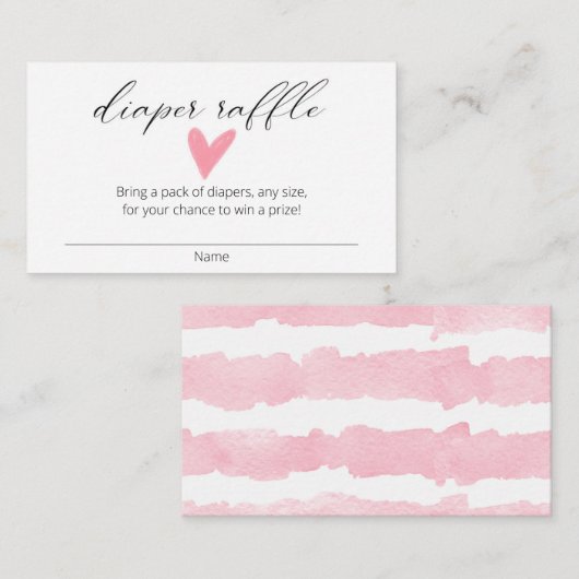 Waterverf roze hart moderne tickets voor het vervo informatiekaartje (Voorkant / Achterkant)