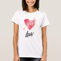 *~* Waterverf Roze Hart & Pijl Vrouwen Wit