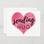 Waterverf Roze hart sociale stoornis Briefkaart (Voorkant / Achterkant)