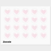 Waterverf roze hart. Valentijn. Blush bruiloft Ronde Sticker (Vel)