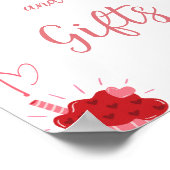 Waterverf roze Hart Valentijn kaart & geschenken t Poster (Hoek)