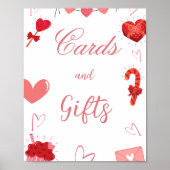 Waterverf roze Hart Valentijn kaart & geschenken t Poster (Voorkant)