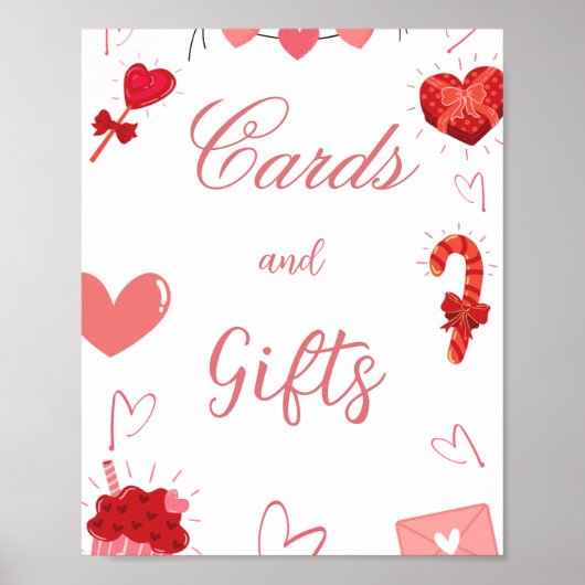 Waterverf roze Hart Valentijn kaart & geschenken t Poster (Voorkant)