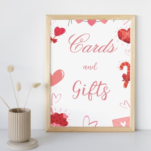 Waterverf roze Hart Valentijn kaart & geschenken t Poster
