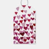 Waterverf roze harten cadeaulabel (Voorkant)