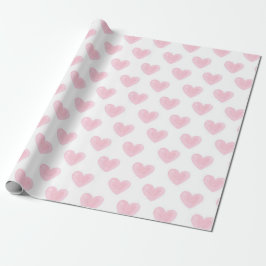 Waterverf roze harten. Liefde. Blush Valentijnse  Cadeaupapier