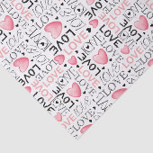 Waterverf Roze Harten Liefde Script Valentijnsdag Tissuepapier (Detail)