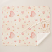 Waterverf Roze Harten & Paw Prints Patroon Sherpa Deken (Voorkant (horizontaal))