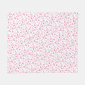 Waterverf Roze Harten Valentijnsdag Fleece Deken (Voorkant (Horizontaal))