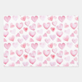Waterverf Roze harten Valentijnsdag Inpakpapier Vel (Voorkant 3)