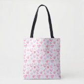 Waterverf Roze harten Valentijnsdag Tote Bag (Voorkant)