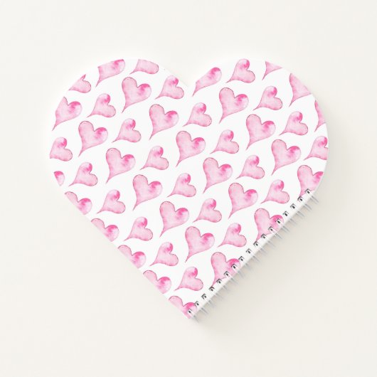 Waterverf Roze harten Valentijnse cadeaus Notitieboek (Achterkant)