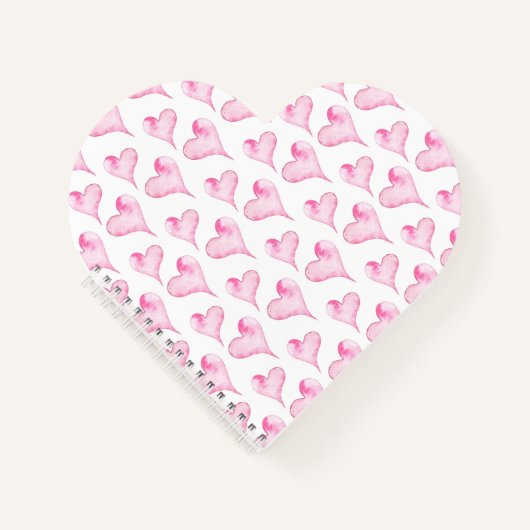 Waterverf Roze harten Valentijnse cadeaus Notitieboek (Voorkant)
