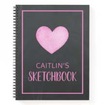 Waterverf roze hartenhandboek - Aangepast zakboek