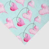 Waterverf roze hartenpatroon tissuepapier (Detail)