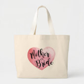 Waterverf Roze Heart Moeder van de Bride Grote Tote Bag (Voorkant)