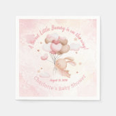 Waterverf Roze hemelballonnen Bunny Baby shower Servet (Voorkant)