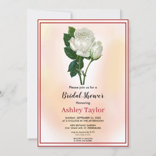 Waterverf roze herfst bloemige Bruiloftsborrel Kaart (Voorkant)