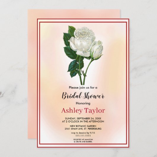 Waterverf roze herfst bloemige Bruiloftsborrel Kaart (Voorkant / Achterkant)