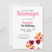 Waterverf Roze Herfst Zonnebril 3e Verjaardag Kaart (Voorkant)