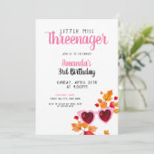 Waterverf Roze Herfst Zonnebril 3e Verjaardag Kaart (Staand voorkant)