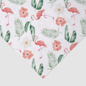 Waterverf Roze Hibiscus en Flamingo Tropical Tissuepapier (Detail)