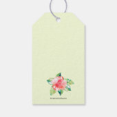 Waterverf Roze Hibiscus Tropische Bloemen Cadeaulabel (Achterkant)