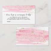 Waterverf Roze hoe groot is de Belly Game Kaart va (Voorkant / Achterkant)