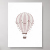 Waterverf roze hoe luchtballon poster (Voorkant)