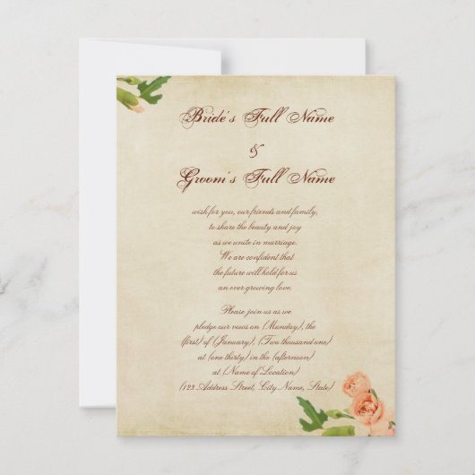 Waterverf roze hoeken kaart (Voorkant)