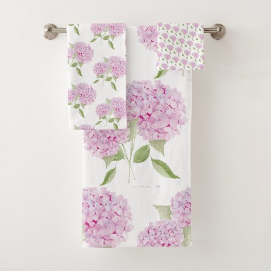 Waterverf Roze Hortensia Bad Handdoek (Insitu)