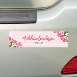 Waterverf Roze Hortensia Kantillustratie Bumpersticker