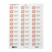Waterverf Roze Hortensia Monogram Terugadres Etiket (Full Sheet)