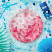 Waterverf Roze Hortensia Papieren Bordje (Feest)